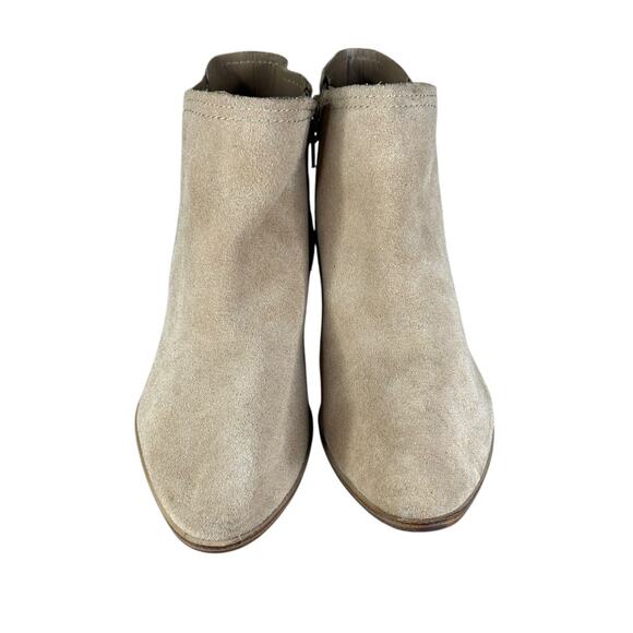 ALDO Beige Suede Chelsea Ankle Boots Women’s Size 10 Slip-On Stacked Heel - Picture 5 of 9